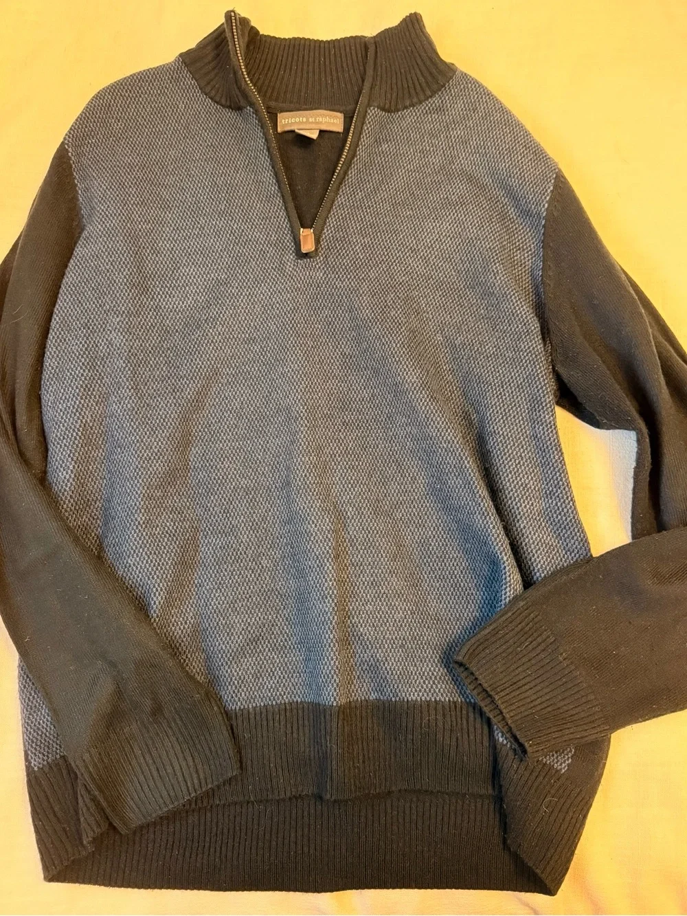 Tricots St. Raphael Men's Half-Zip Sweater - Navy blue size M